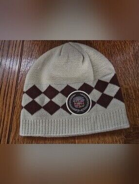 Cadillac Argyle Beanie Cream and Tan